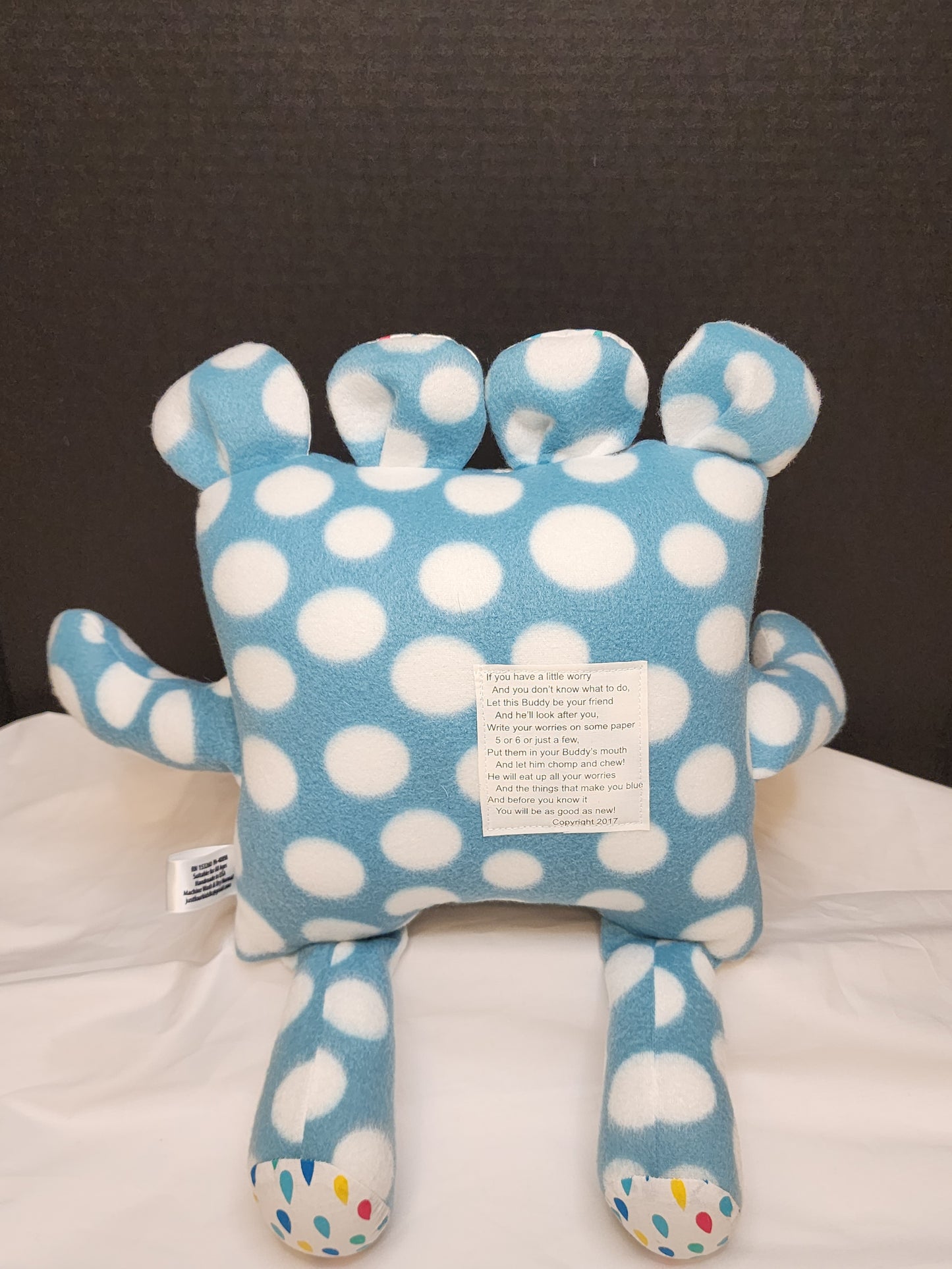 Chomper Buddy Polka dot with multicolor raindrops 14"