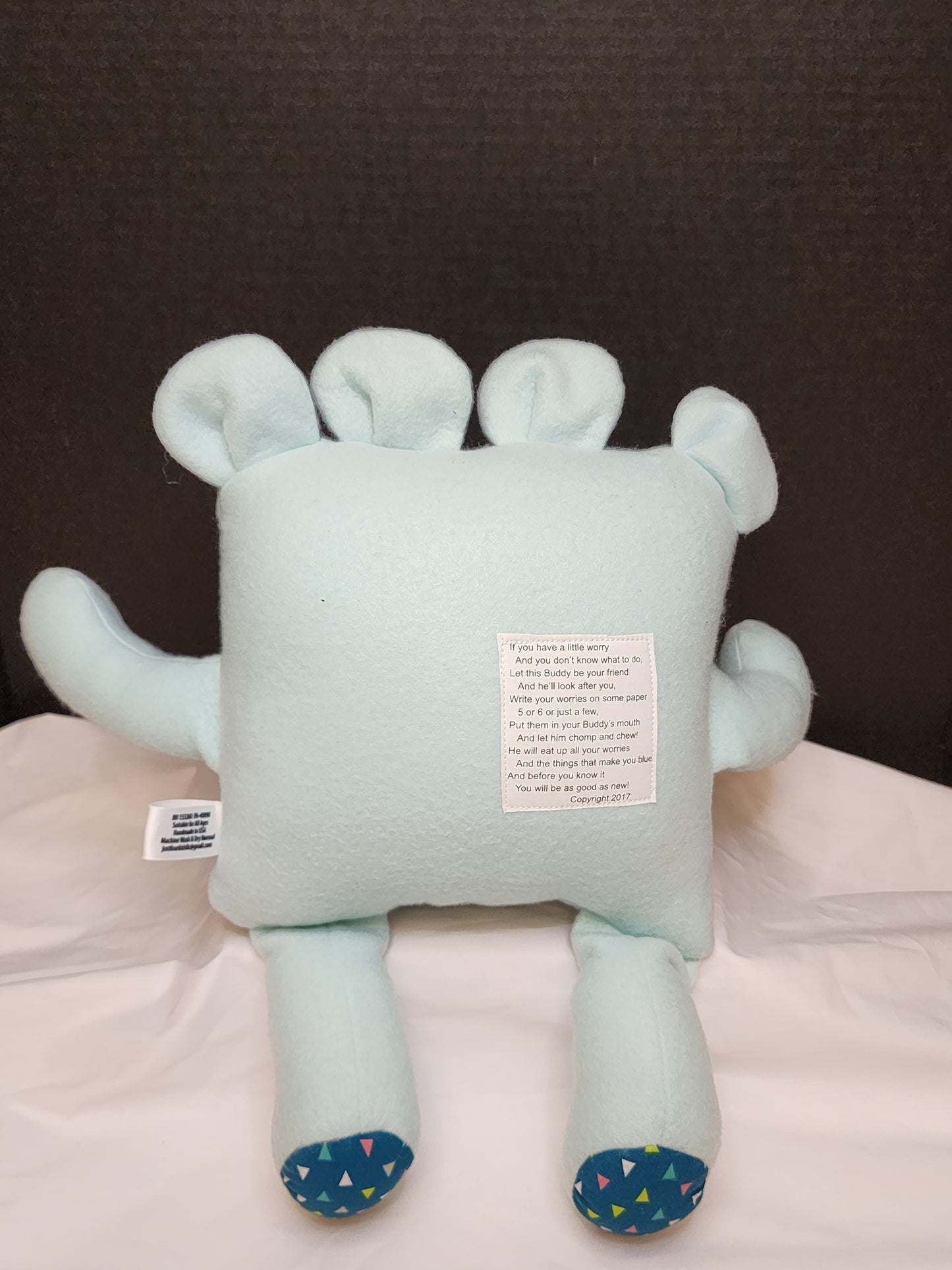 Chomper Buddy Light teal with teal and triangle 14"