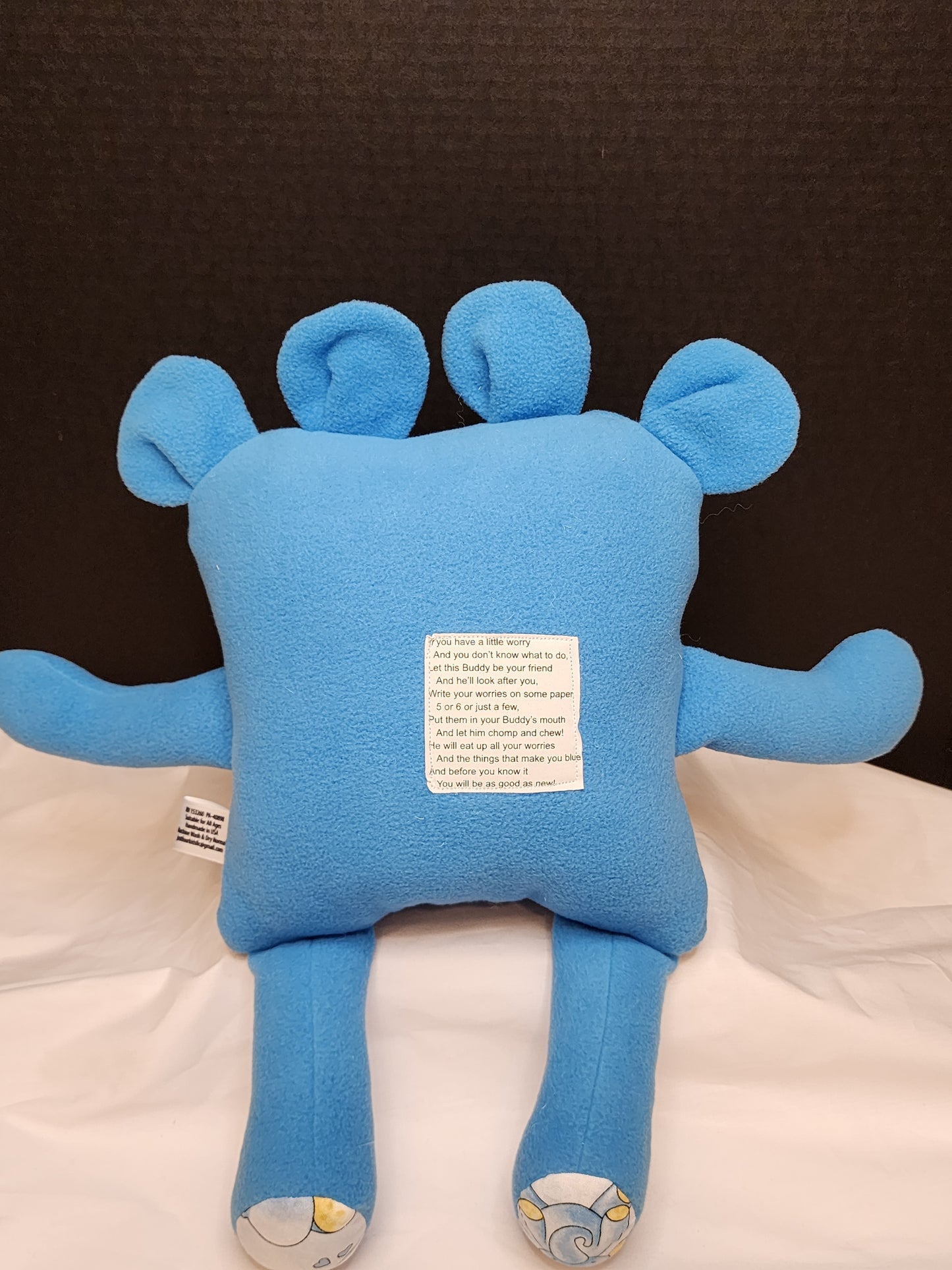 Chomper Buddy Blue with lite blue elephants 14"