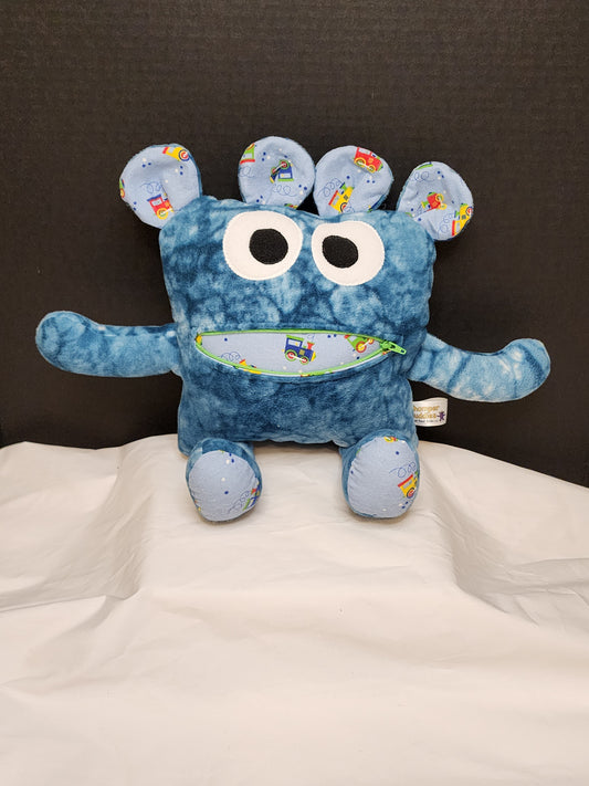 Chomper Buddy  Blue swirl with choo choo trains 14"
