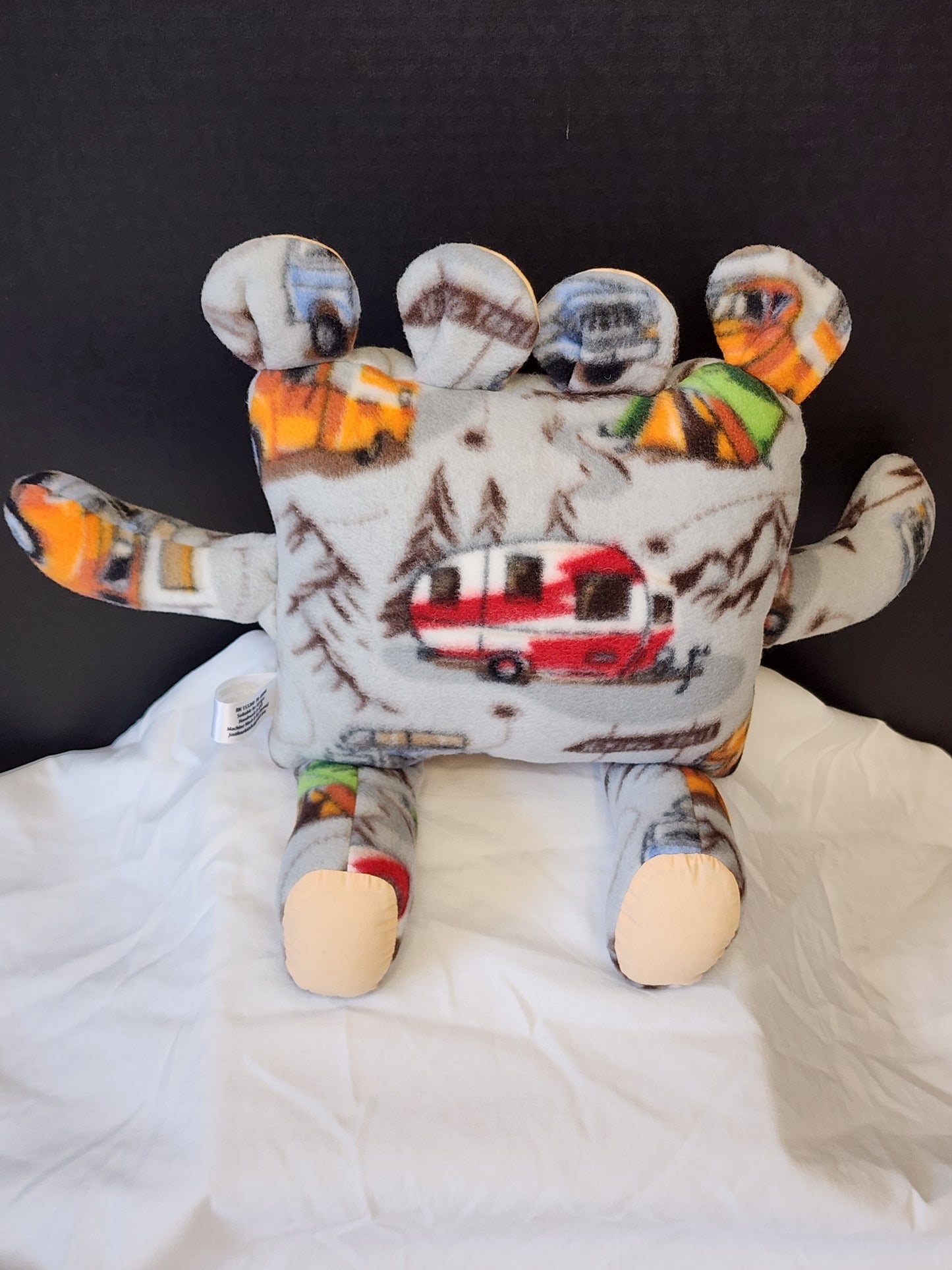 Chomper Buddy Camper fleece with peach lining 14"