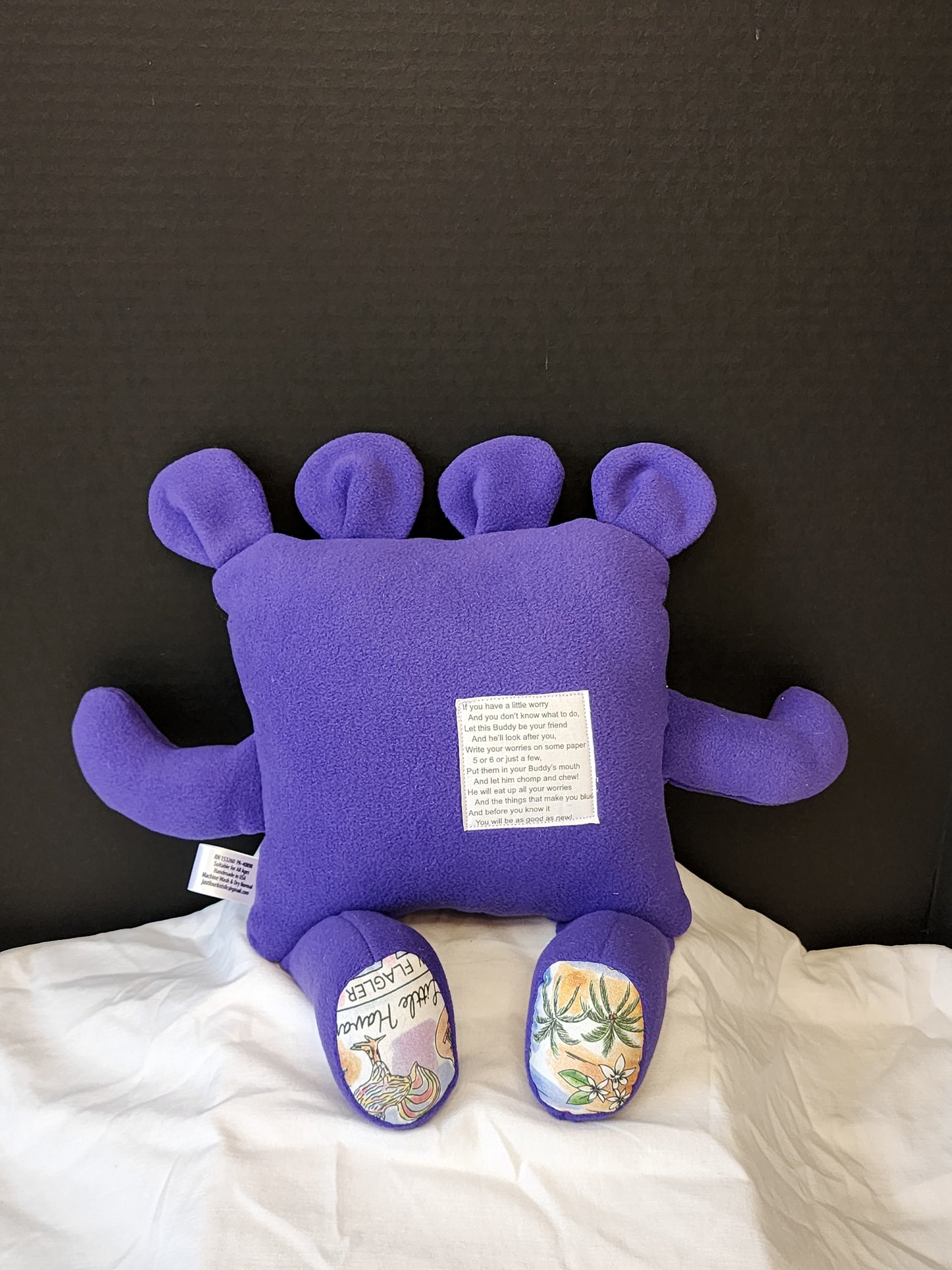 Chomper Buddy Purple fleece with Miami lining 14"