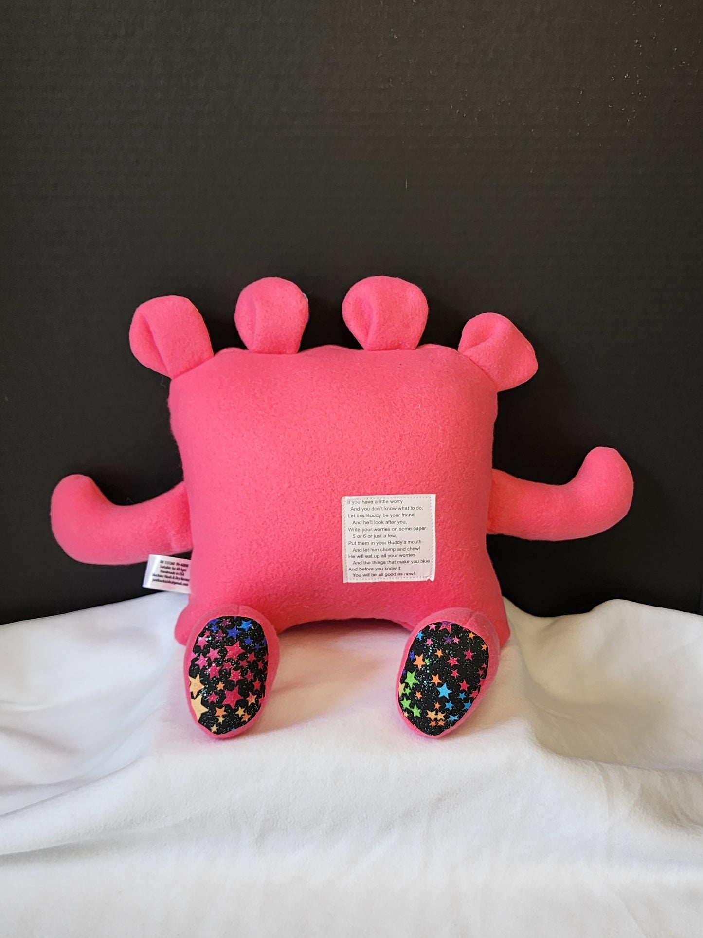 Chomer Buddy 14" Pink with rainbow stars lining