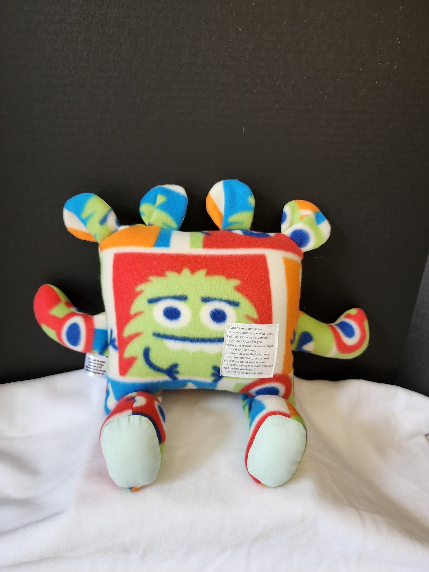 Chomper Buddy 14" Monsters fleece with mint color lining