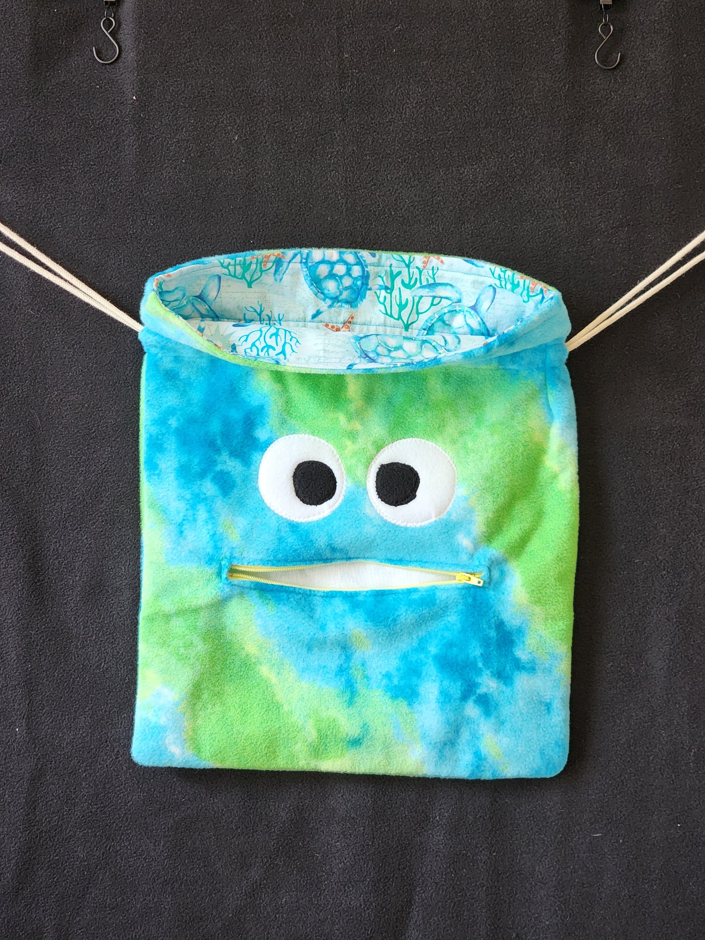 Chomper Buddy Drawstring bag, Slumber Bag,  Dementia Alzheimer's, blue green