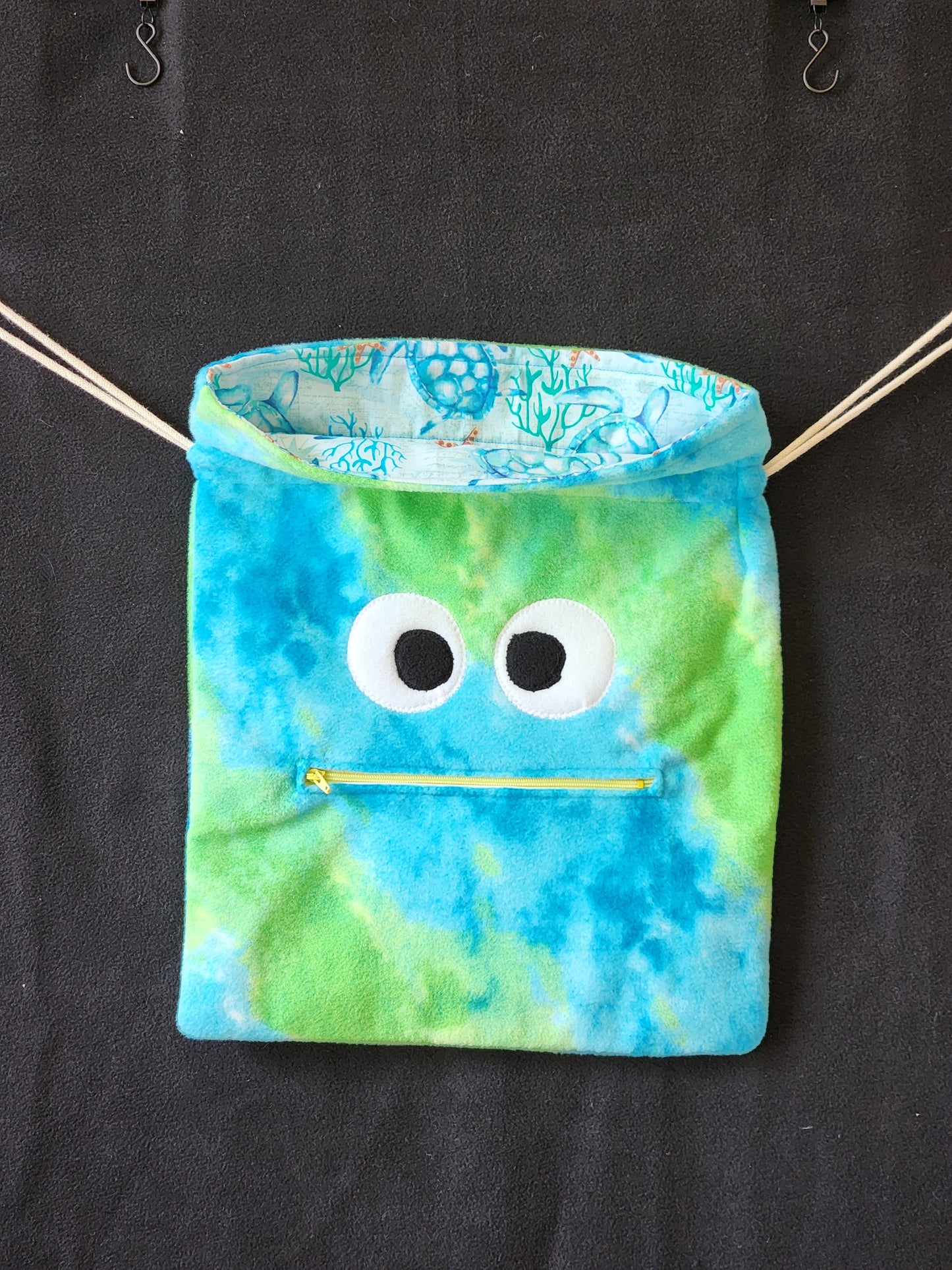 Chomper Buddy Drawstring bag, Slumber Bag,  Dementia Alzheimer's, blue green