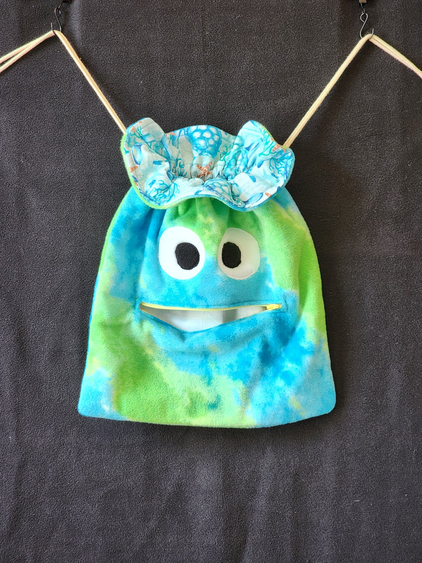 Chomper Buddy Drawstring bag, Slumber Bag,  Dementia Alzheimer's, blue green