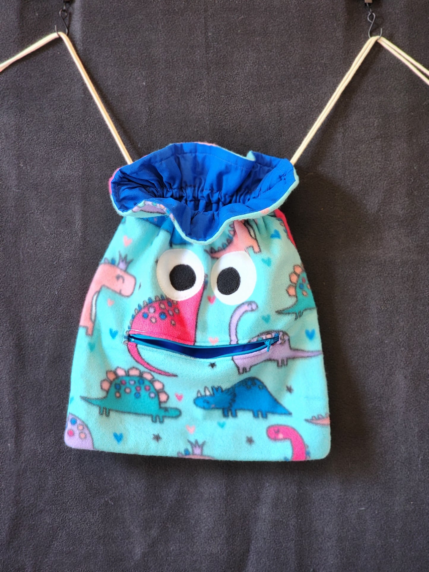 Chomper Buddy Drawstring bag, Slumber Bag,  Dementia Alzheimer's, Baby Dinosaurs