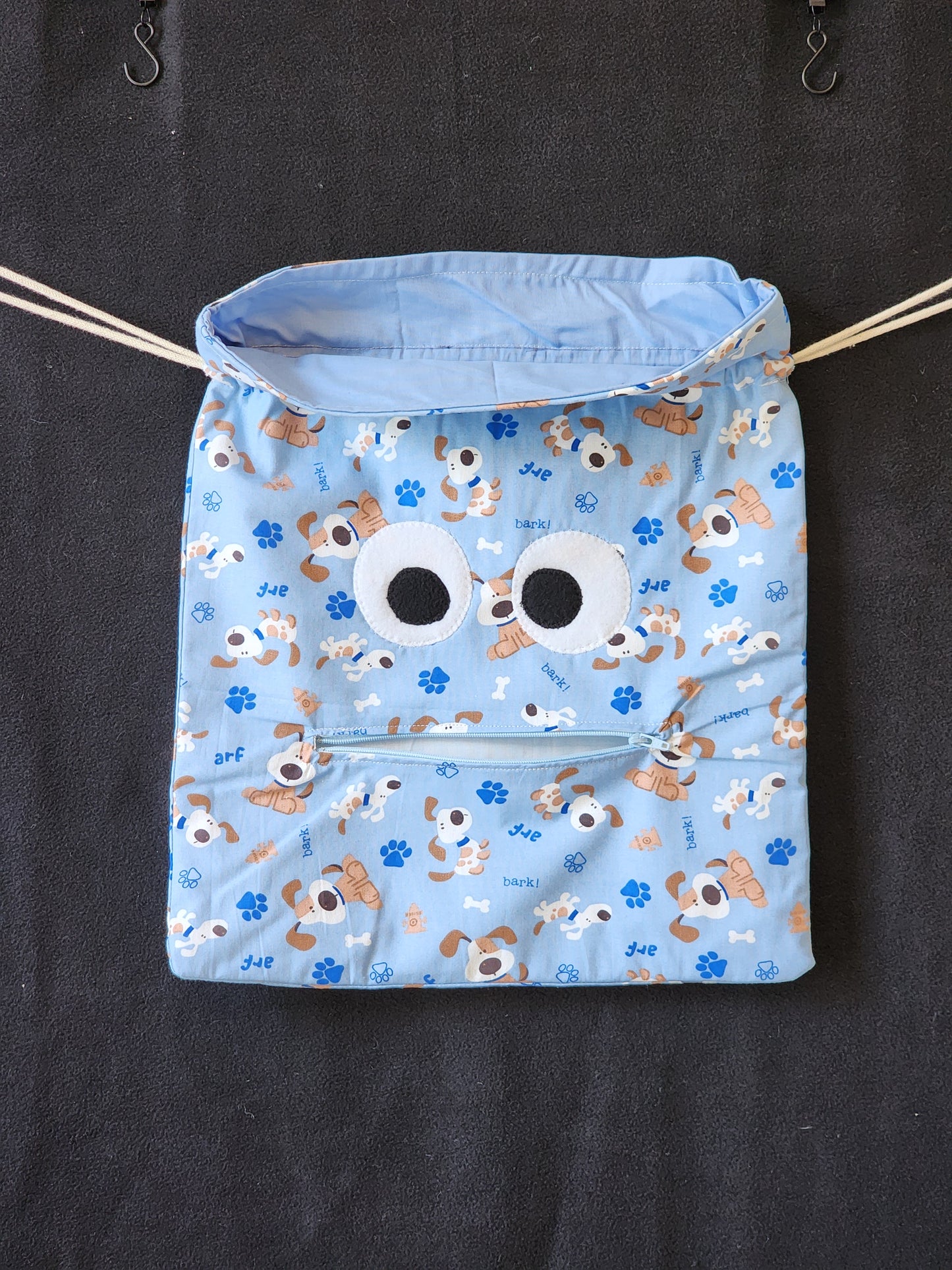 Chomper Buddy Drawstring bag, Slumber Bag,  Dementia Alzheimer's, Puppy Dogs