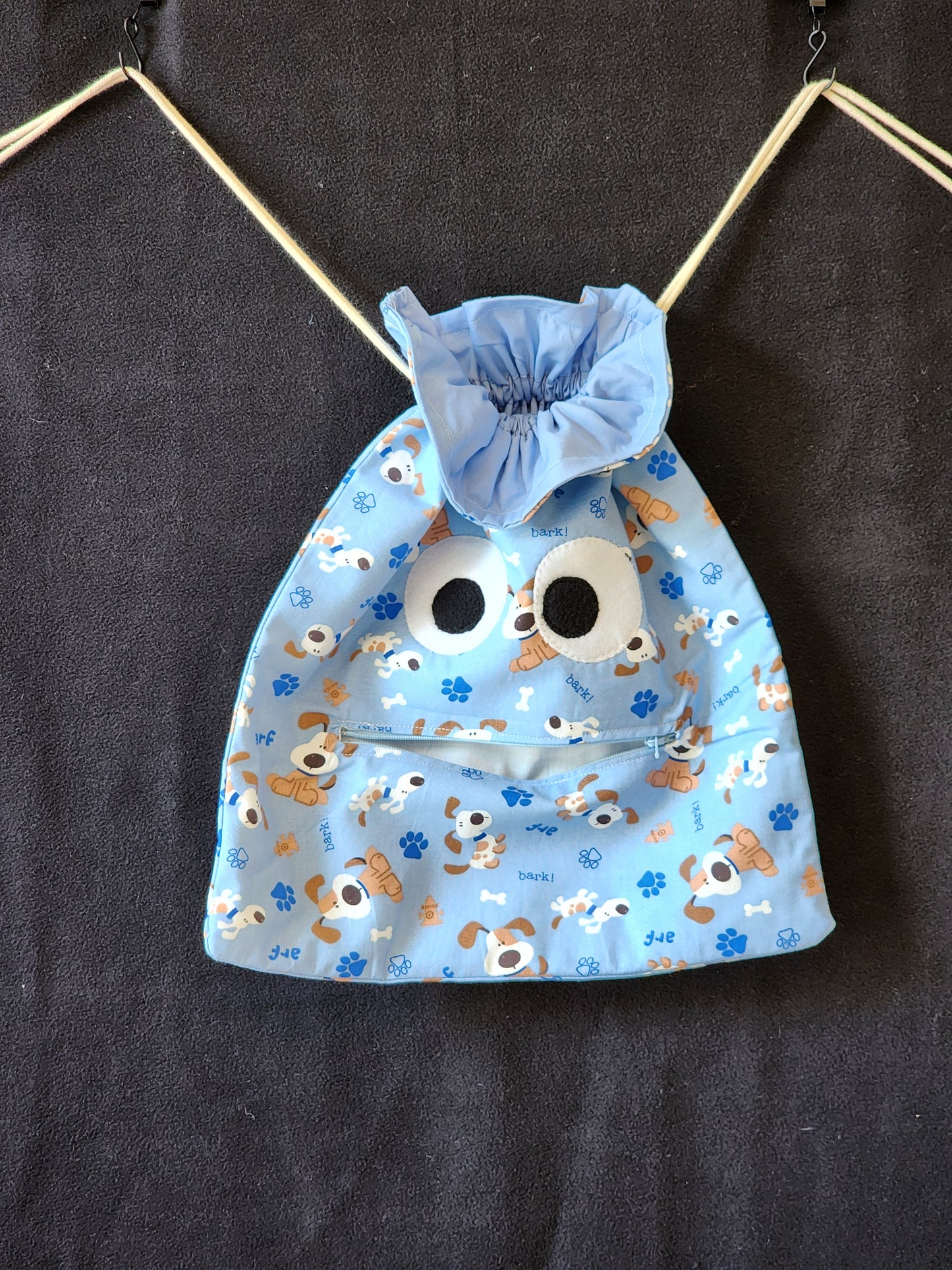 Chomper Buddy Drawstring bag, Slumber Bag,  Dementia Alzheimer's, Puppy Dogs