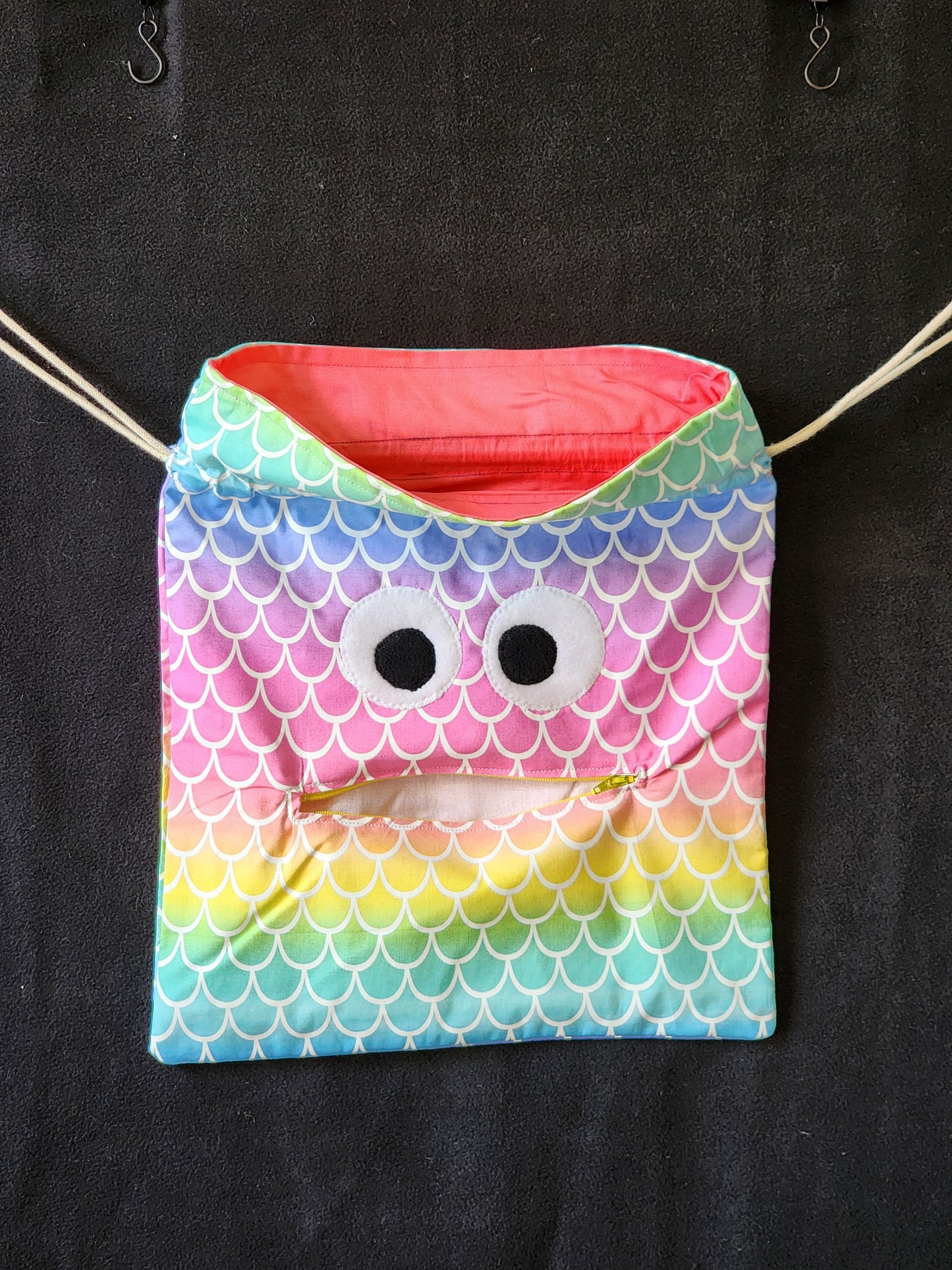 Chomper Buddy Drawstring bag, Slumber Bag,  Dementia Alzheimer's, Mermaid Scales