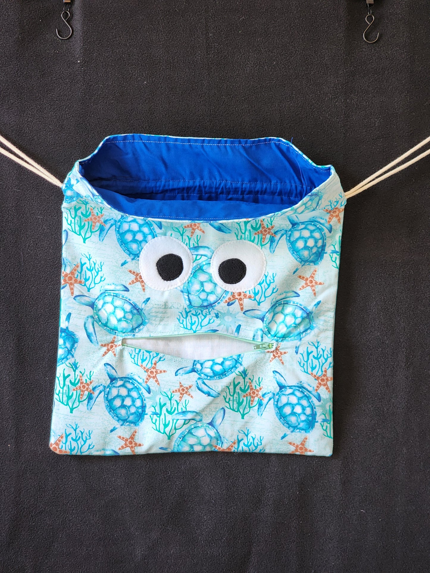 Chomper Buddy Drawstring bag, Slumber Bag,  Dementia Alzheimer's, Turtles & starfish