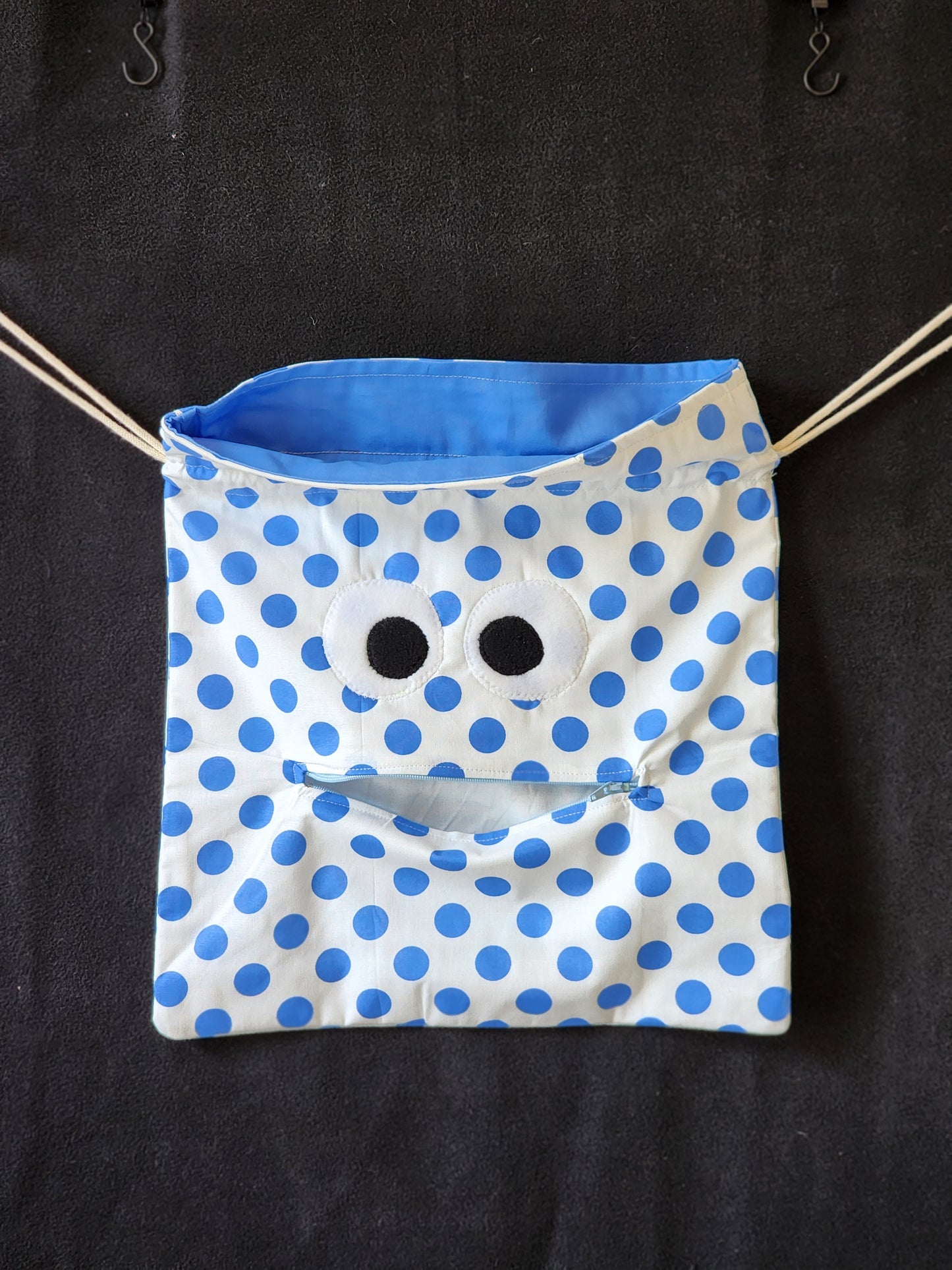 Chomper Buddy Drawstring bag, Slumber Bag,   Dementia Alzheimer's, Dots