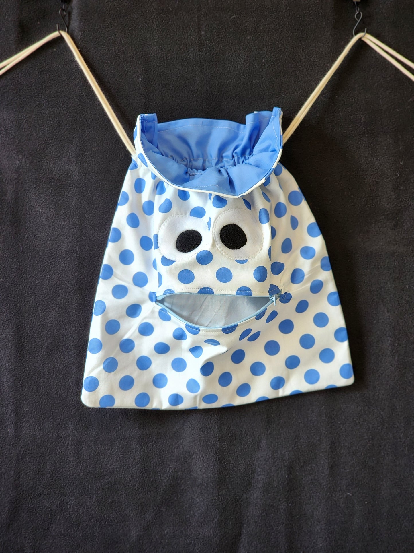 Chomper Buddy Drawstring bag, Slumber Bag,   Dementia Alzheimer's, Dots
