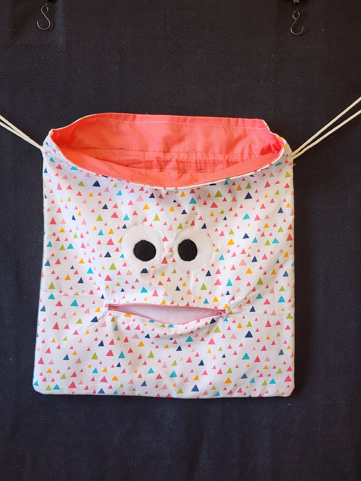 Chomper Buddy Drawstring bag, Slumber Bag,  Dementia Alzheimer's, Triangles