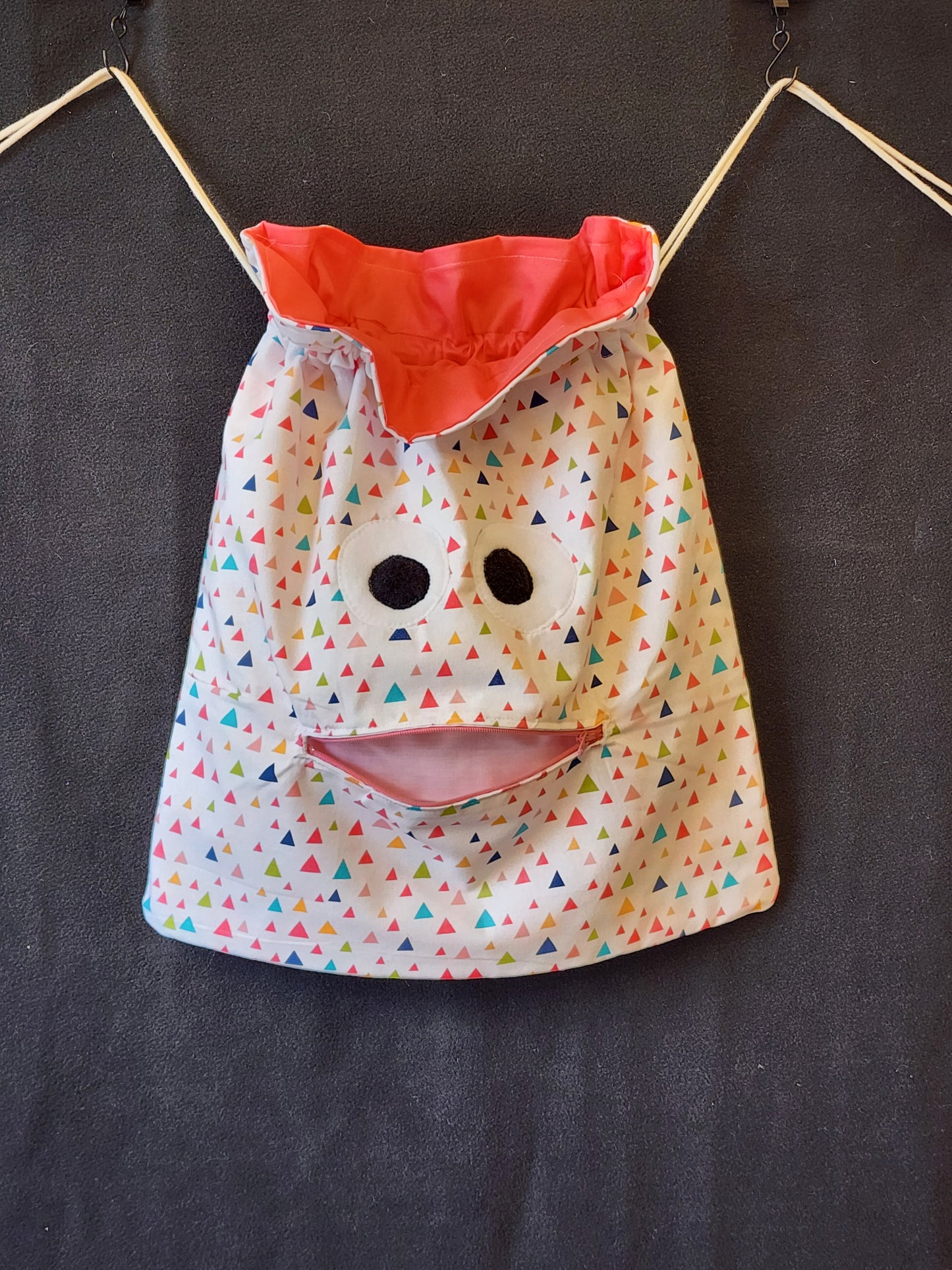 Chomper Buddy Drawstring bag, Slumber Bag,  Dementia Alzheimer's, Triangles