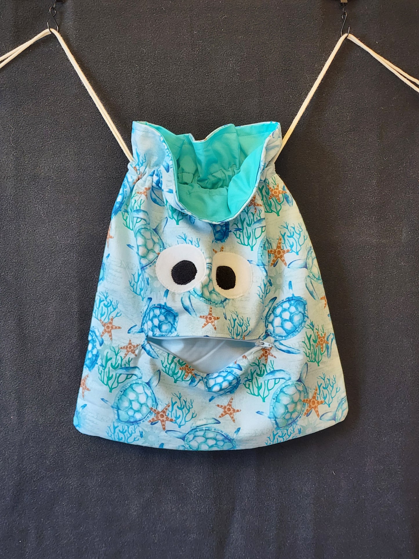 Chomper Buddy Drawstring bag, Slumber Bag, Dementia Alzheimer's, Turtles