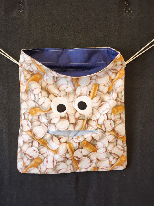 Chomper Buddy  Drawstring bag, Dementia Alzheimer's  Slumber Bag  Baseball