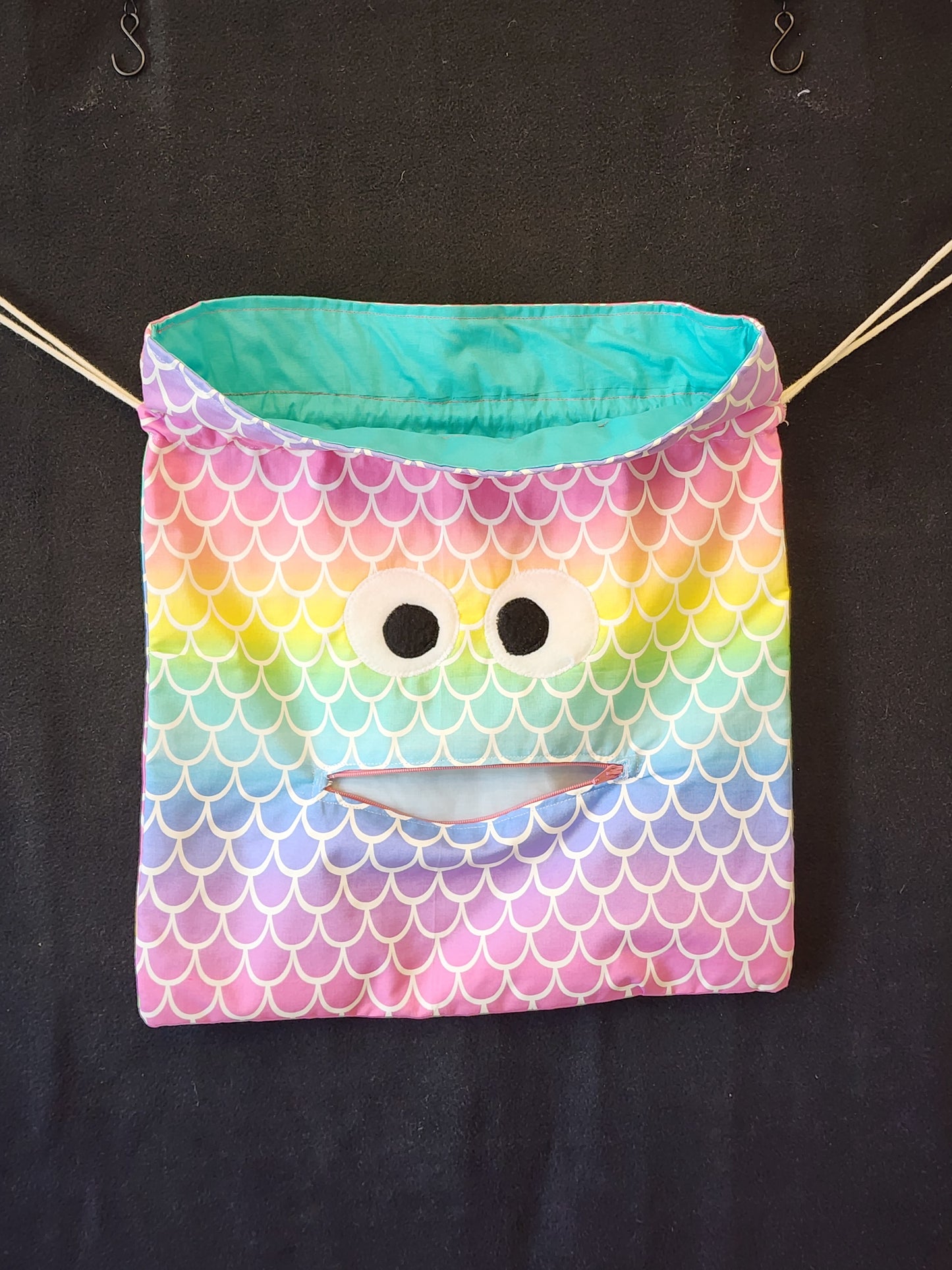 Chomper Buddy Drawstring bag, Slumber Bag, Dementia Alzheimer's, Mermaid Scales