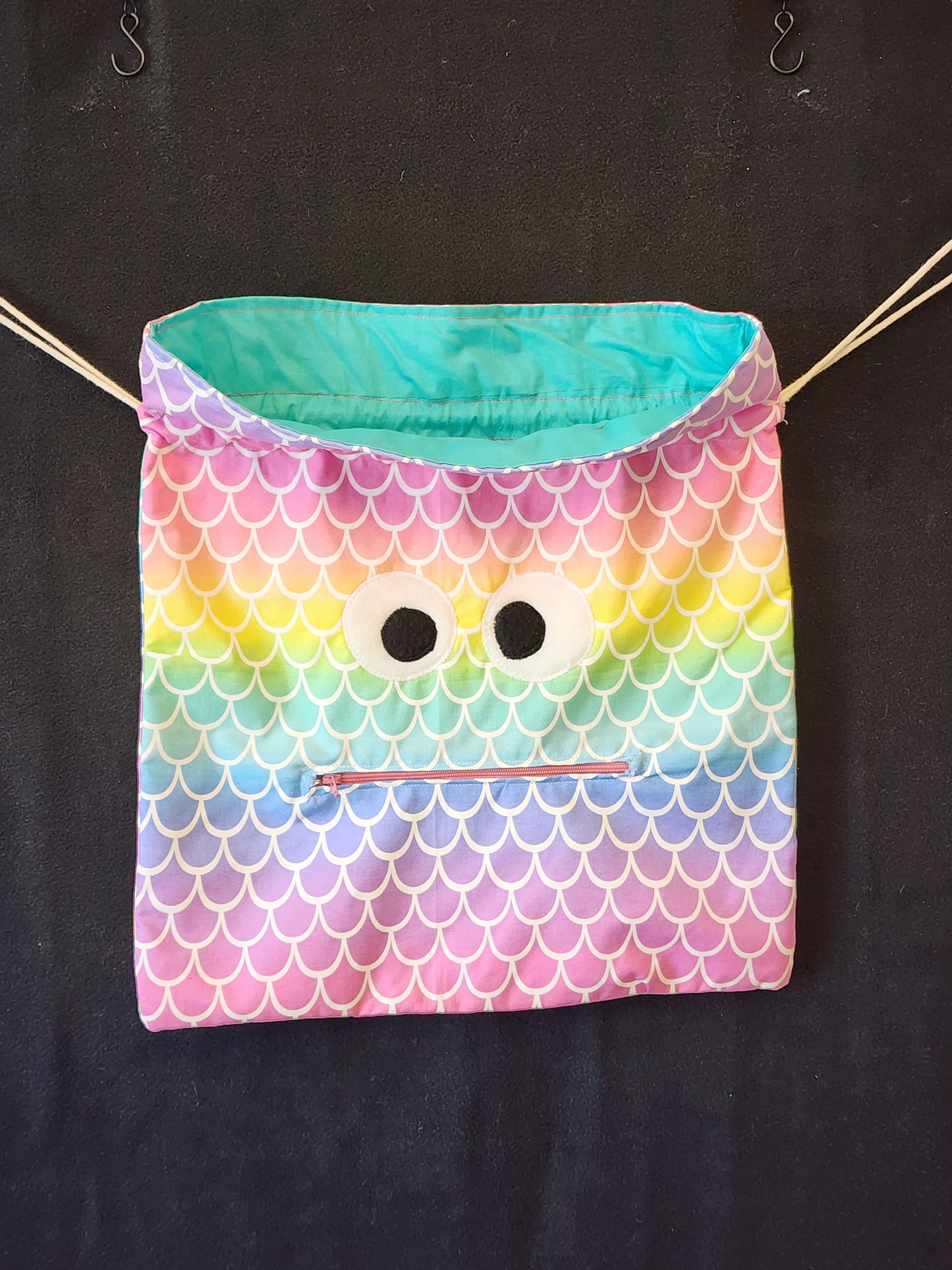 Chomper Buddy Drawstring bag, Slumber Bag, Dementia Alzheimer's, Mermaid Scales