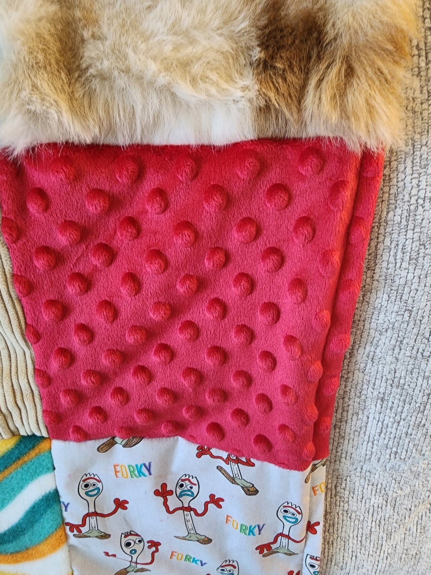 Sensory Blanket- toys dolls forks Theme fidget lap blanket Dementia