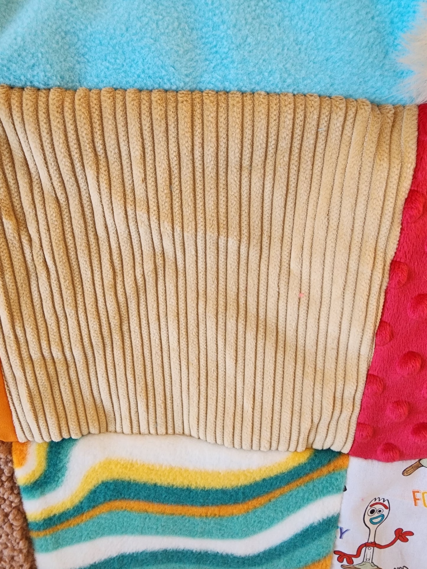 Sensory Blanket- toys dolls forks Theme fidget lap blanket Dementia