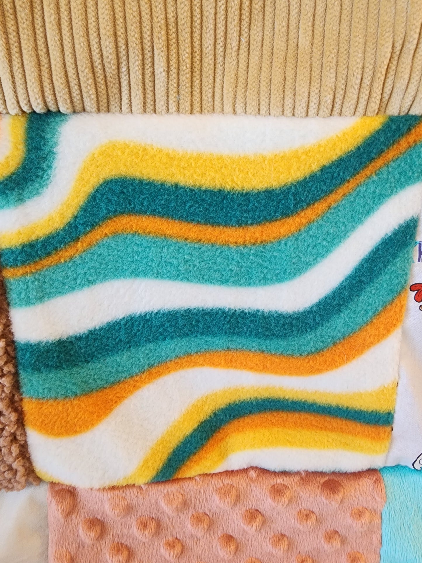 Sensory Blanket- toys dolls forks Theme fidget lap blanket Dementia