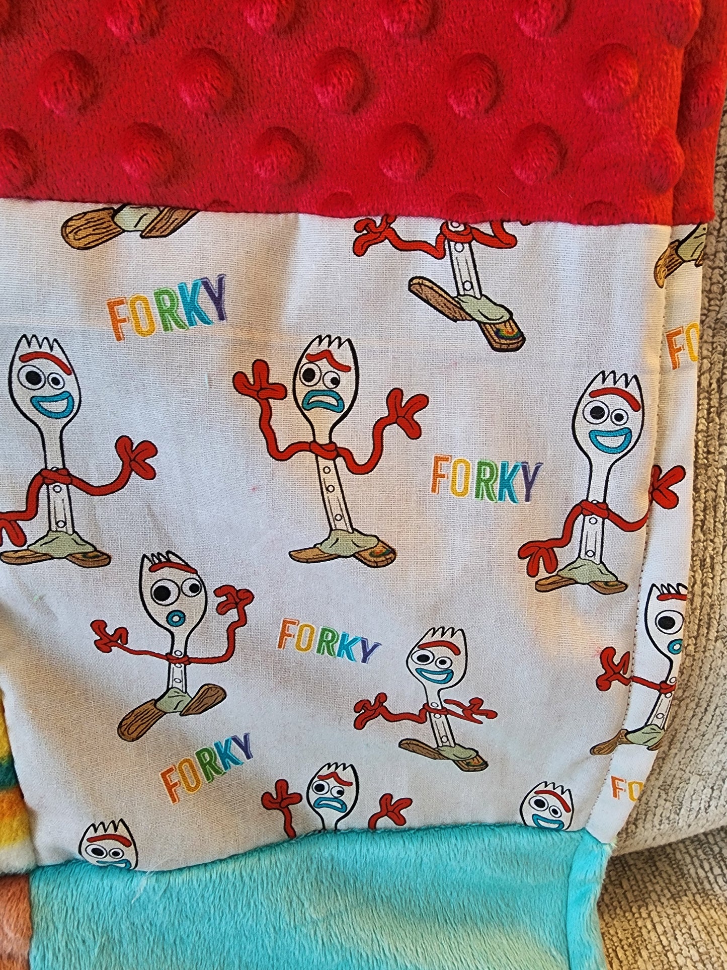 Sensory Blanket- toys dolls forks Theme fidget lap blanket Dementia