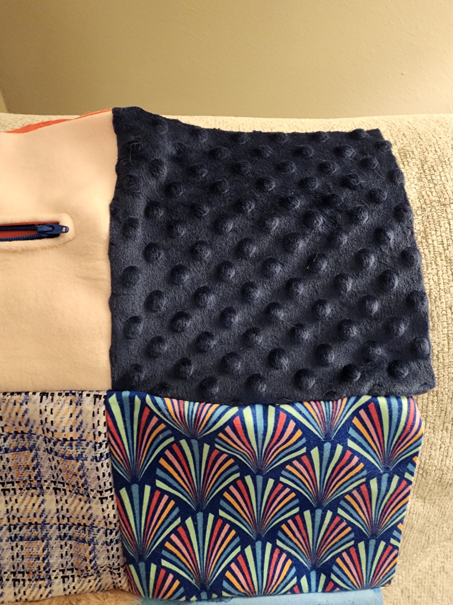 Sensory Blanket- seashells Theme fidget lap blanket Dementia