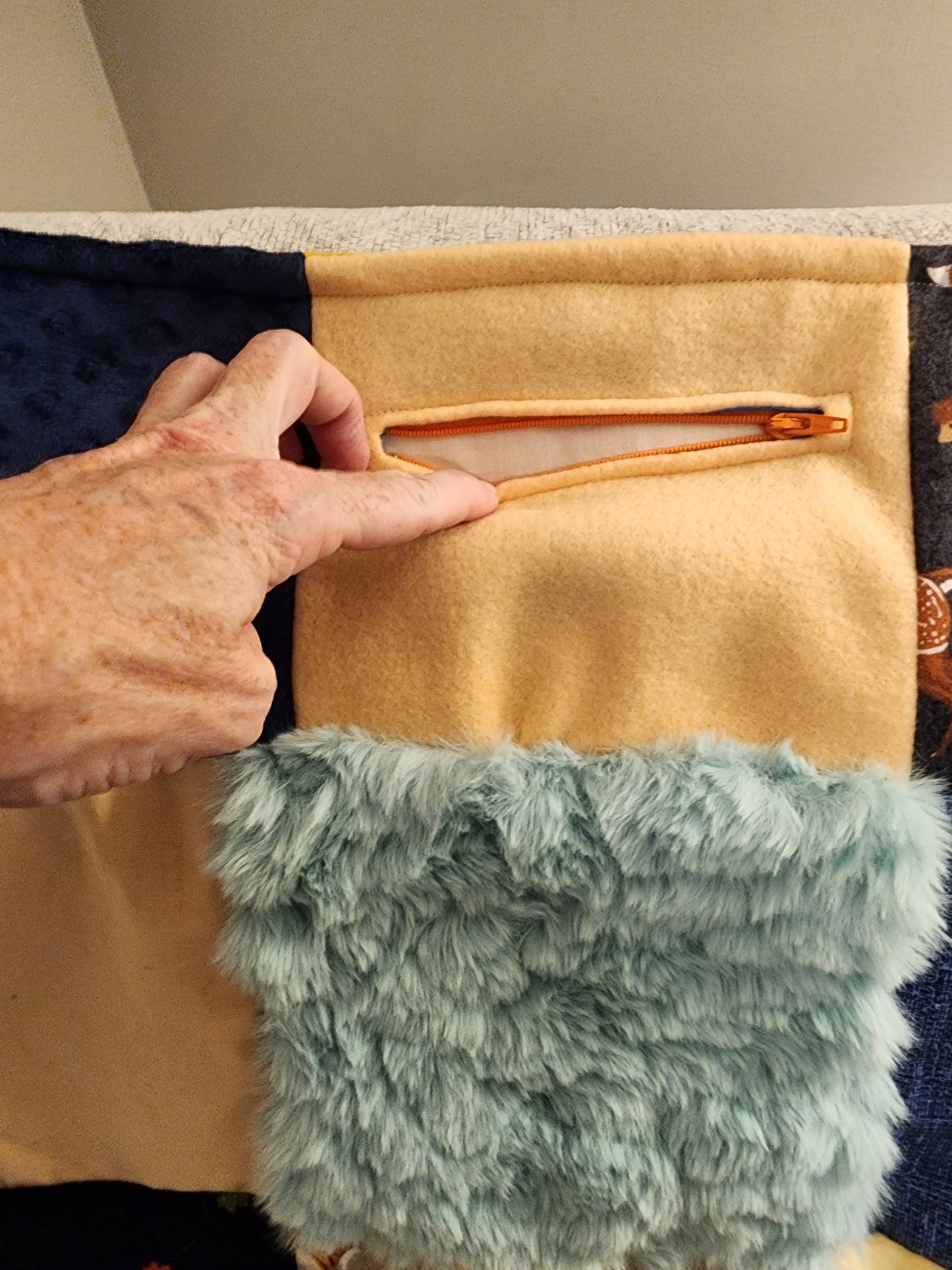 Sensory Blanket-  fidget lap blanket Dementia woodland animals