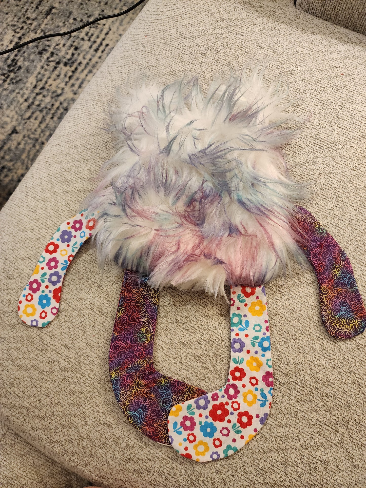 Sensory Crinkle Lovie- breast cancer pink ribbon Dimple Dot Crinkle sound bear style