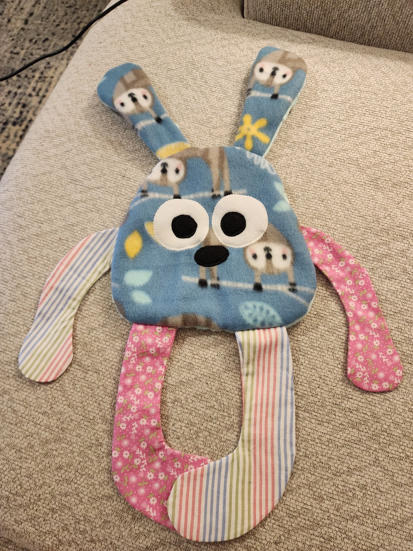 Sensory Crinkle Lovie- Sloth Dimple Dot Crinkle sound bunny style