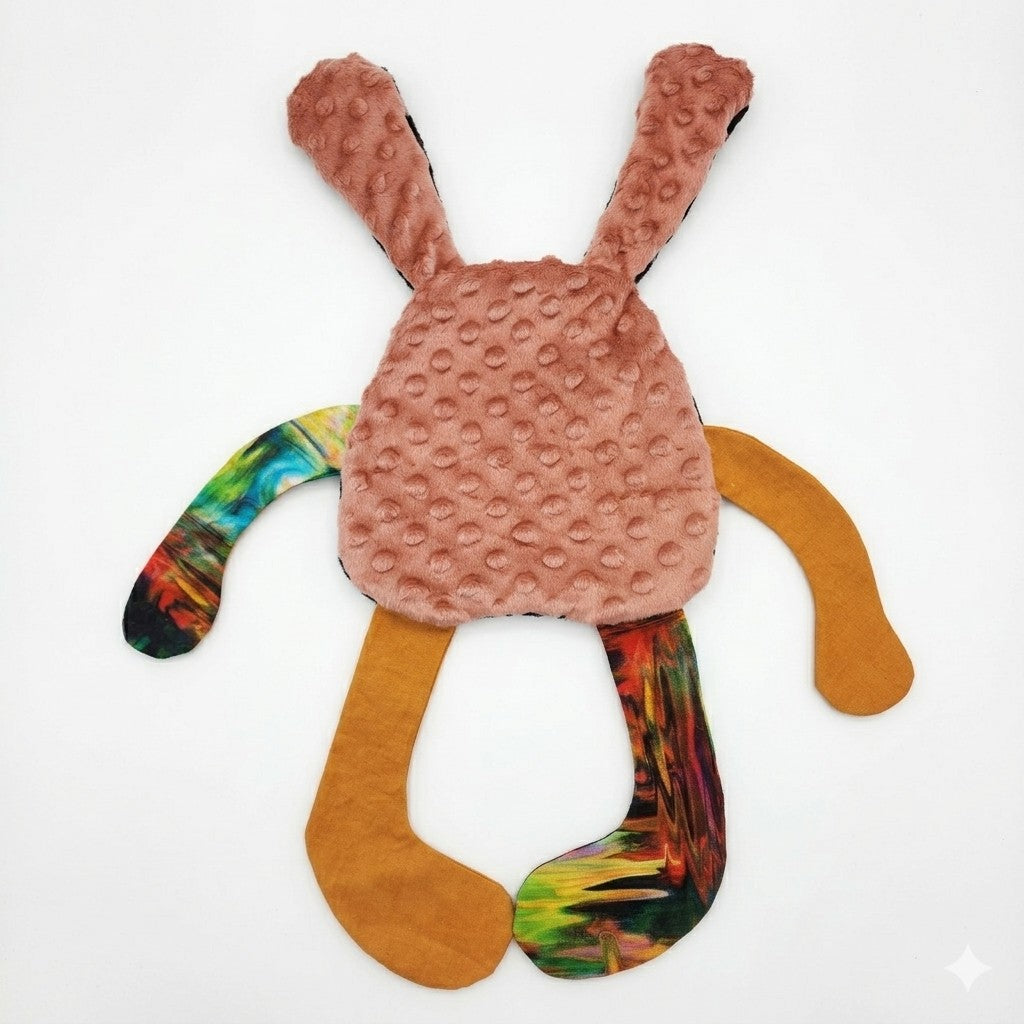 Sensory Crinkle Lovie- Horseshoes Dimple Dot Crinkle sound western bunny style
