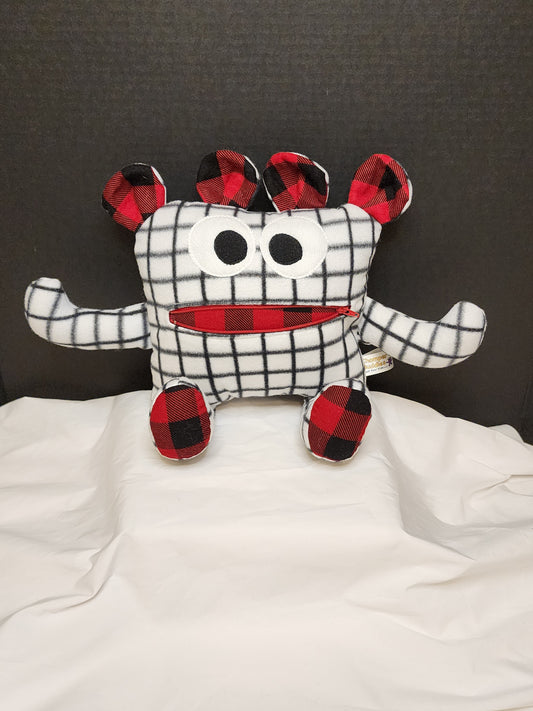 Chomper Buddy 14" White, black with red / black plaid