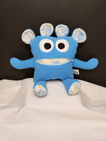 Chomper Buddy  Blue with lite blue elephants 14"