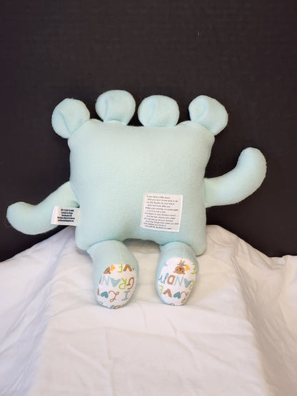 Chomper Buddy 11"Light blue fleece with I love Grandma lining