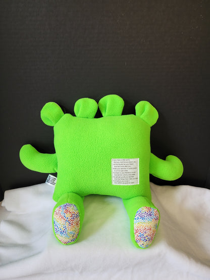 Chomper Buddy 14" Neon green with rainbow dots