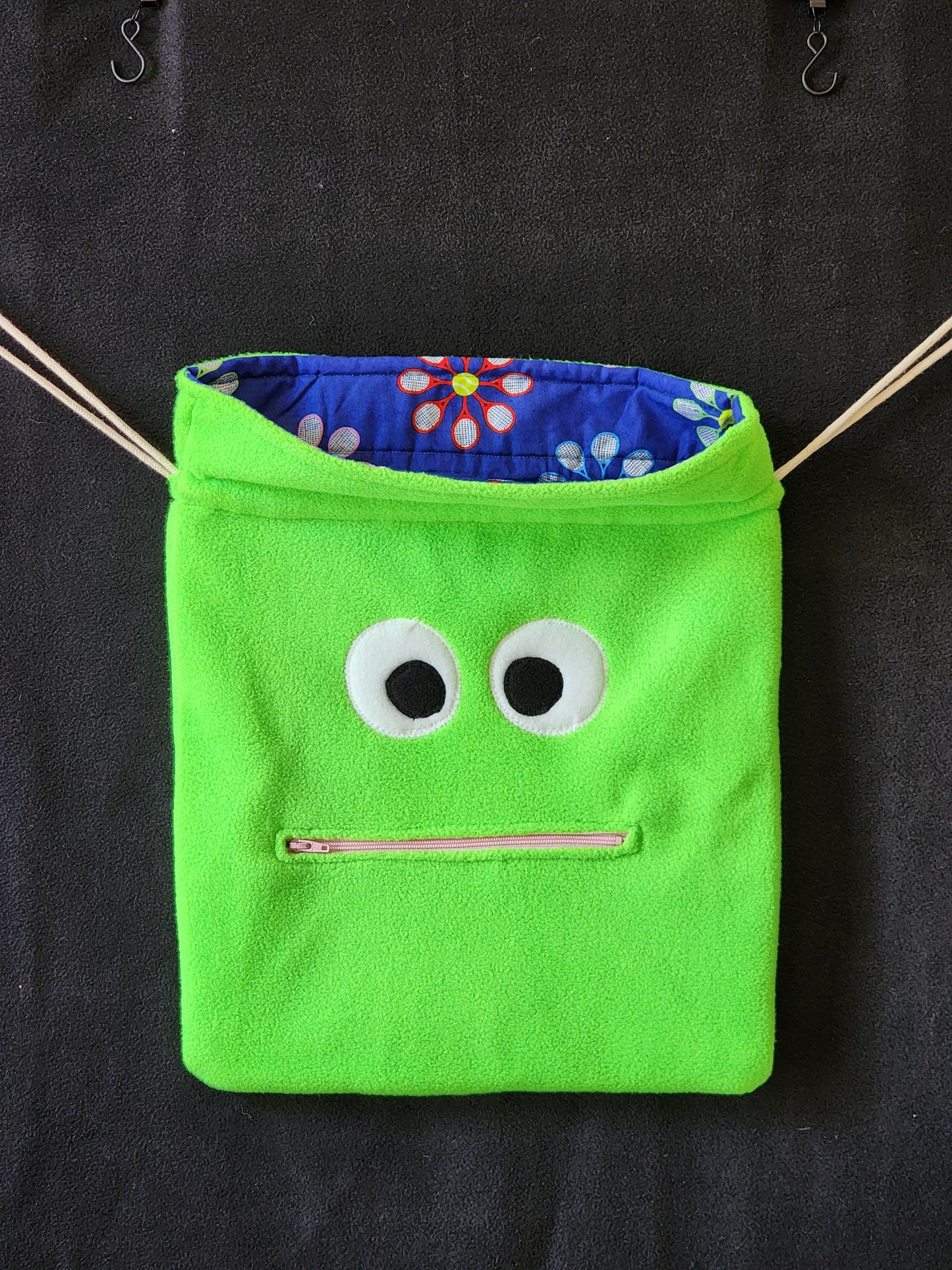 Chomper Buddy Drawstring bag, Slumber Bag,  Dementia Alzheimer's,  Neon Green and tennis