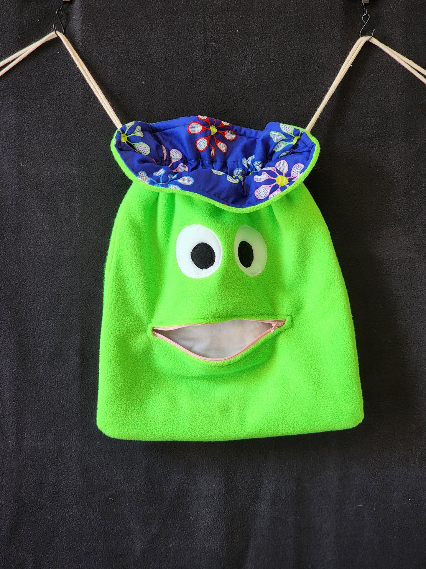 Chomper Buddy Drawstring bag, Slumber Bag,  Dementia Alzheimer's,  Neon Green and tennis