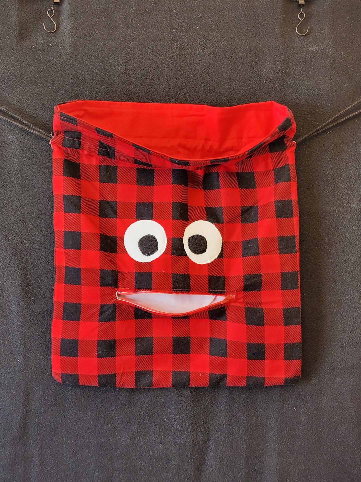 Chomper Buddy Slumber Bag Dance Bag, Fidget Holder Bag Red Black Buffalo Check