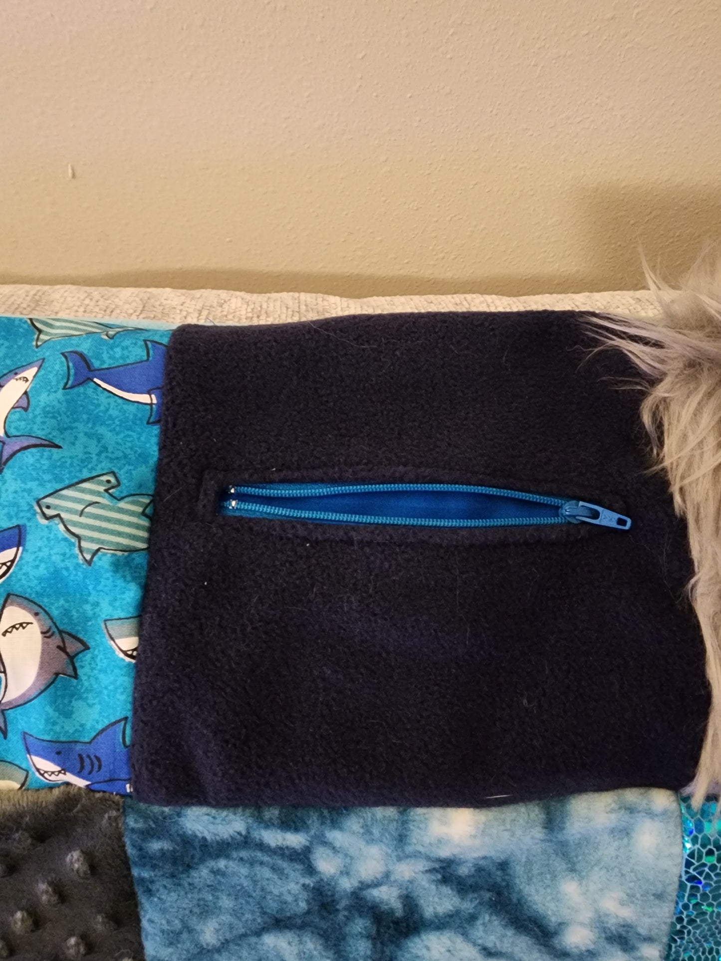 Sensory Blanket- Sharks Theme fidget lap blanket Dementia