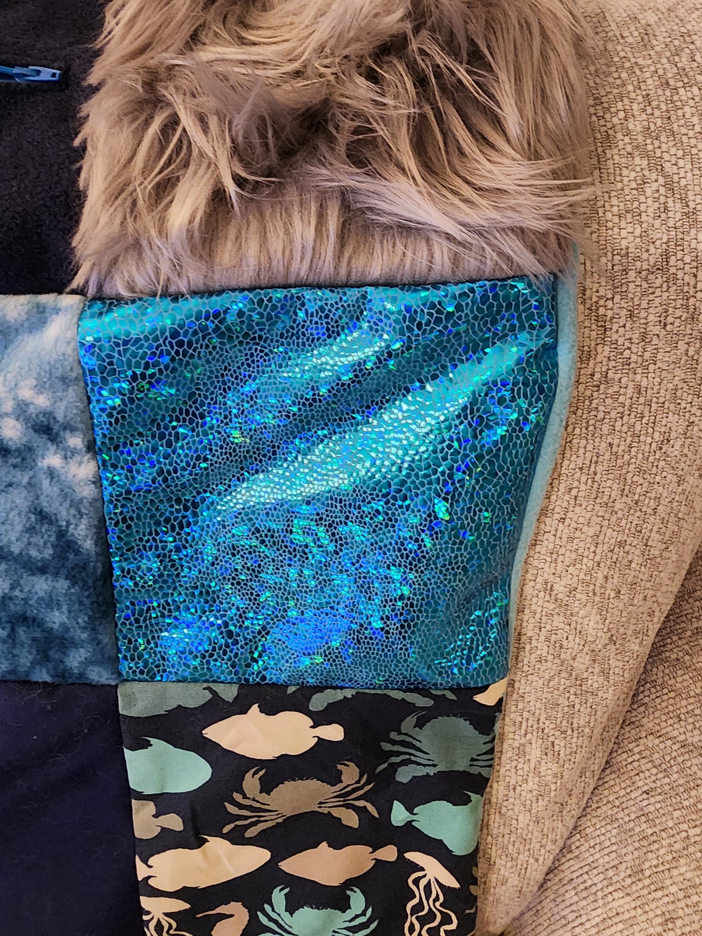 Sensory Blanket- Sharks Theme fidget lap blanket Dementia