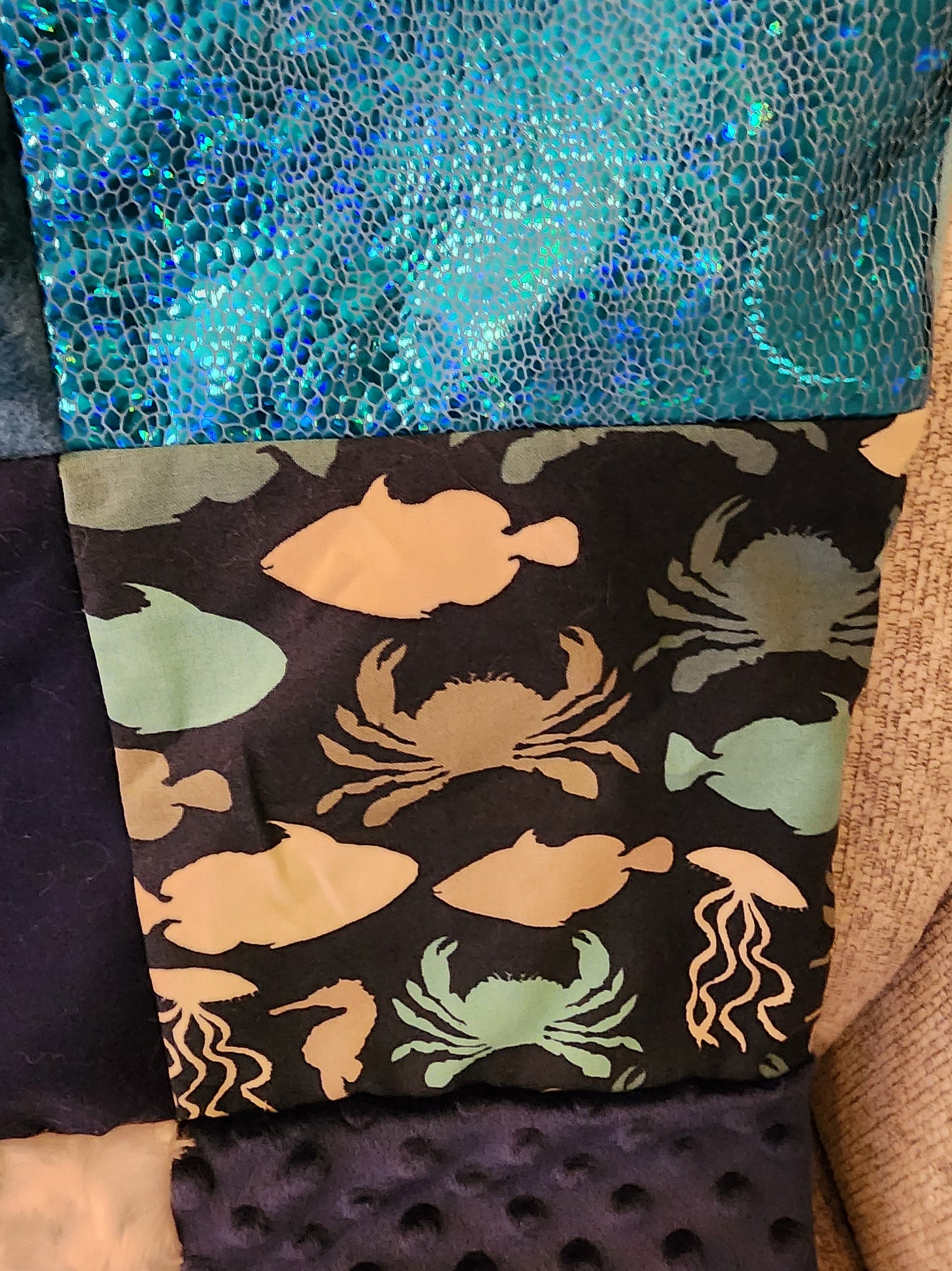Sensory Blanket- Sharks Theme fidget lap blanket Dementia
