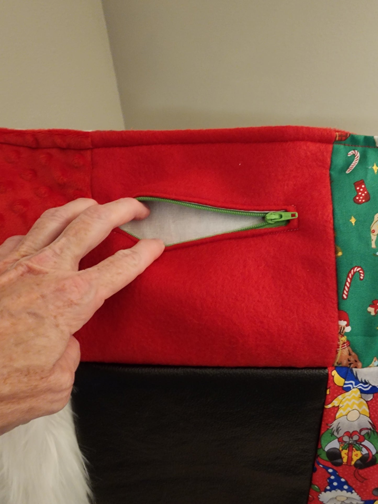 Sensory Blanket- Christmas Santa Theme fidget lap blanket Dementia