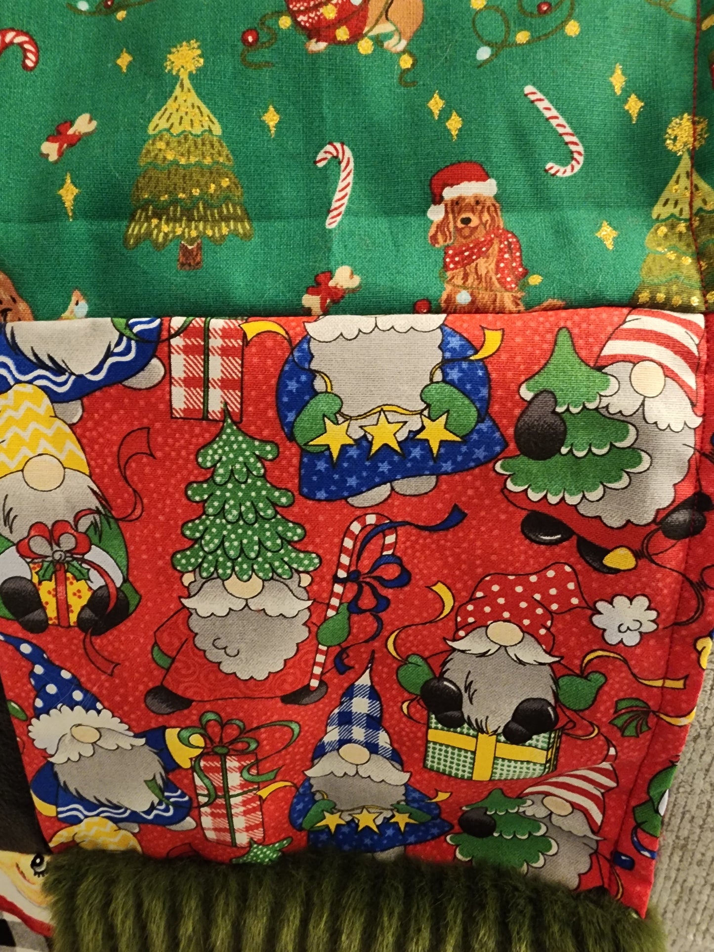 Sensory Blanket- Christmas Santa Theme fidget lap blanket Dementia
