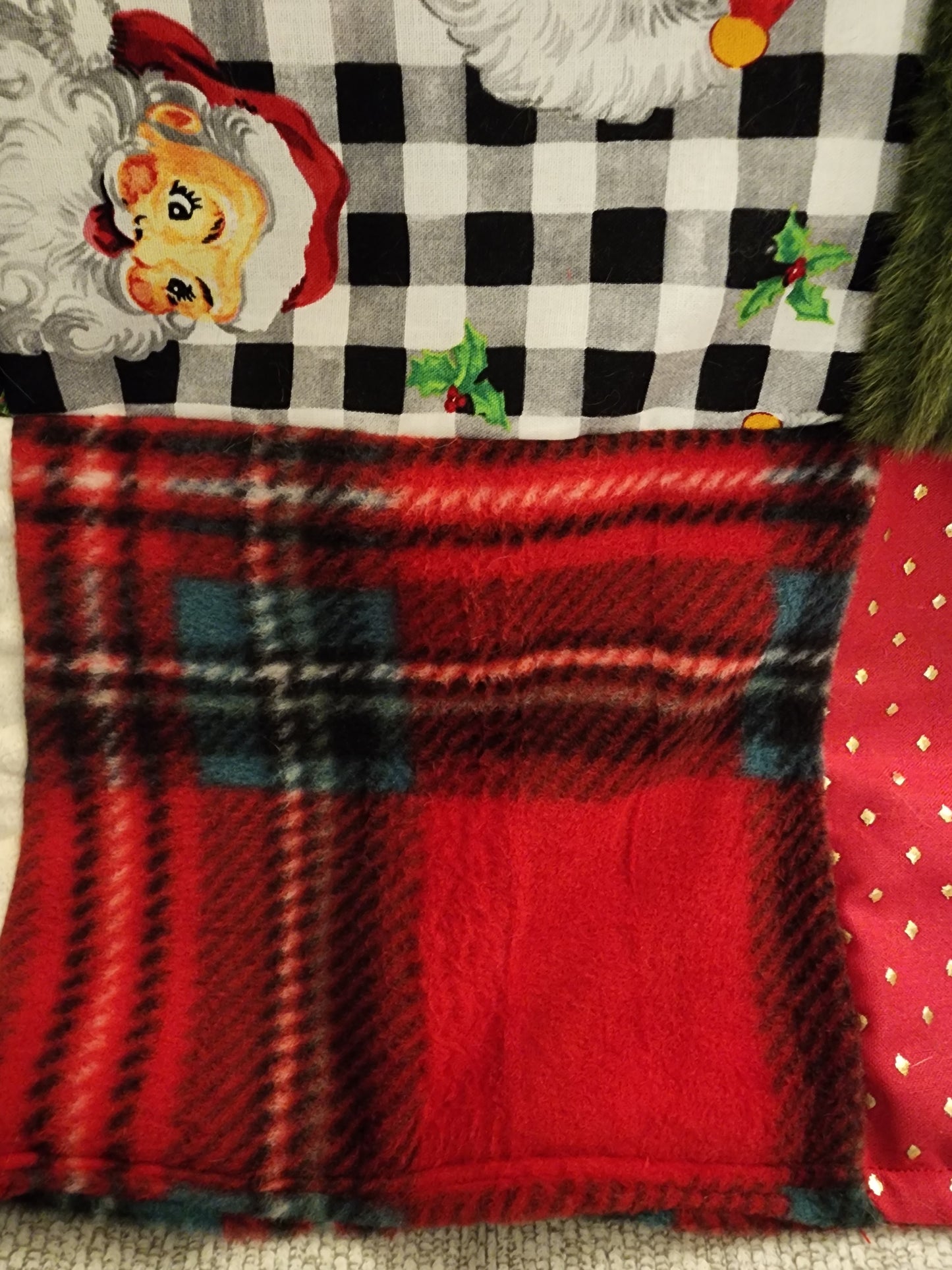 Sensory Blanket- Christmas Santa Theme fidget lap blanket Dementia