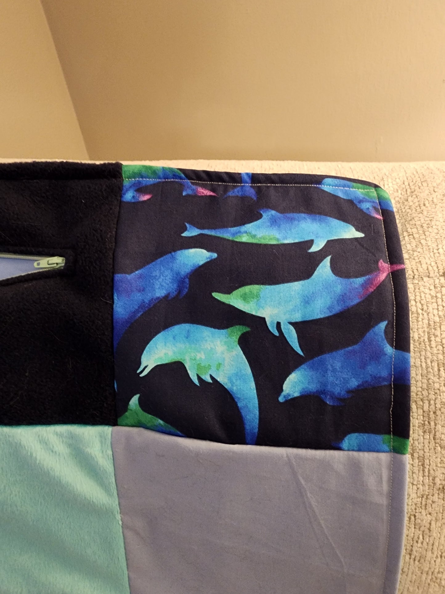 Sensory Blanket- Dolphins Theme fidget lap blanket Dementia