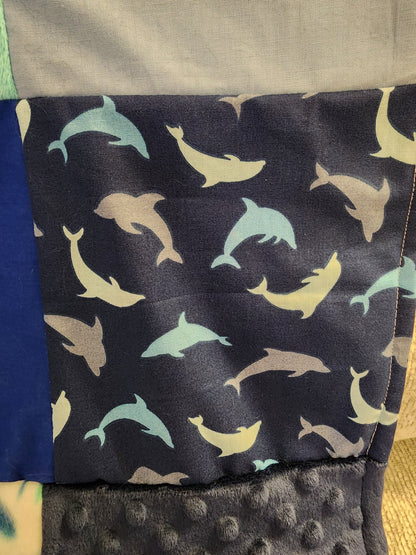 Sensory Blanket- Dolphins Theme fidget lap blanket Dementia