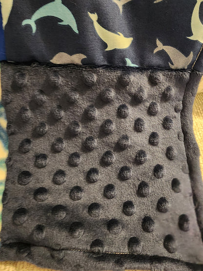 Sensory Blanket- Dolphins Theme fidget lap blanket Dementia