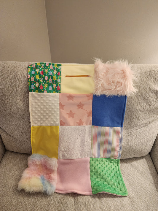 Sensory Blanket- Pickleball  Preppy Theme fidget lap blanket Dementia